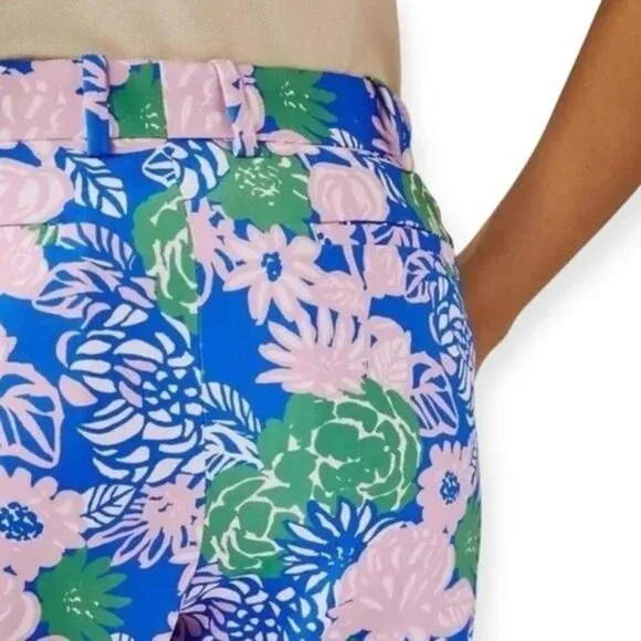 Tory Burch Ribbon Bouquet Printed Tech Twill Golf Pants - Picture 2 of 7